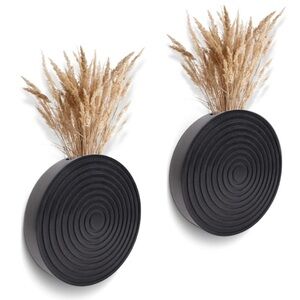 Set of 2 Black Circular Wall Decor